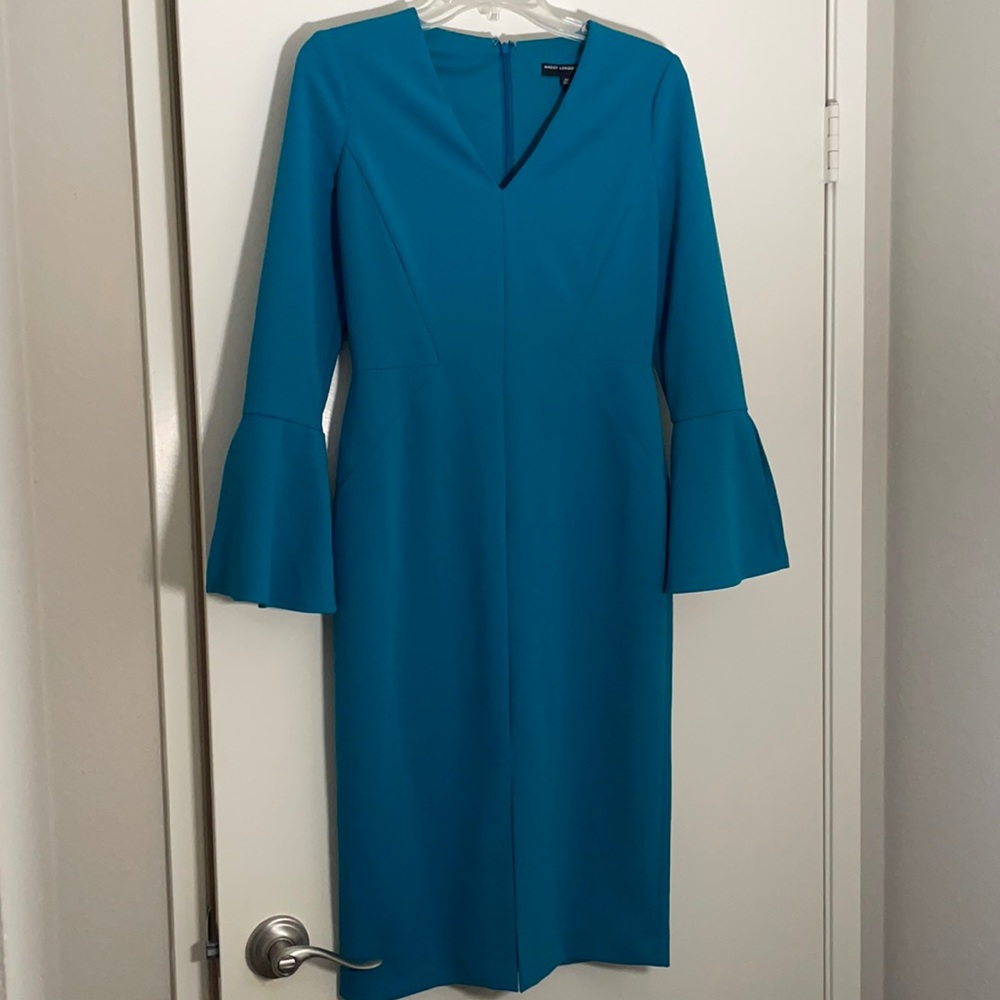 Teal blue midi dress